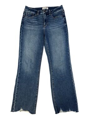 BKE Billie Jeans Womens 29x28 High Rise Cropped Straight Raw Hem Denim